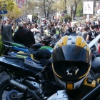 Beauties, beer and powerful motorbikes at the outdoor parking lot of Mall Varna