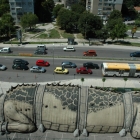 Giant dinosaur arrived at the Mall Varna parking lot outside